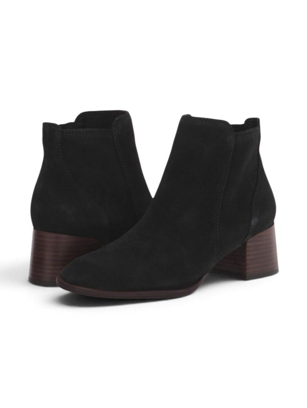 Lucky Brand Black Brown Suede Block Heel Lilye Boots Size 10